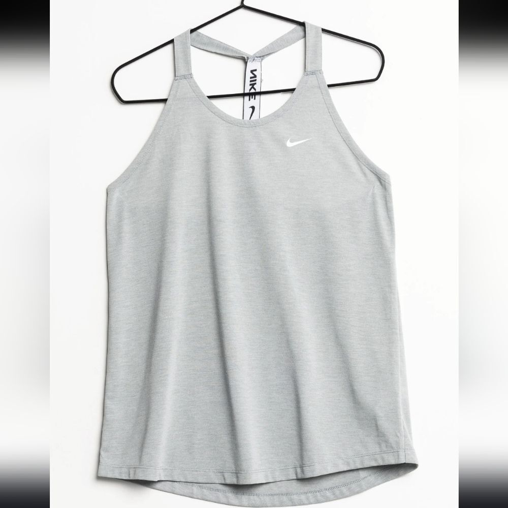 Nike Light Gray Women's Performance Tank with White Swoosh